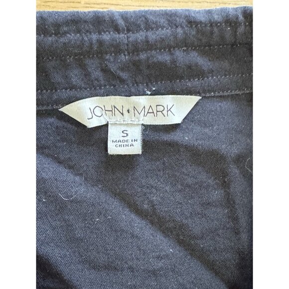 John‎ Mark Button Down Short Sleeve Womens Shirt Size Small Black City Classic - Picture 3 of 10